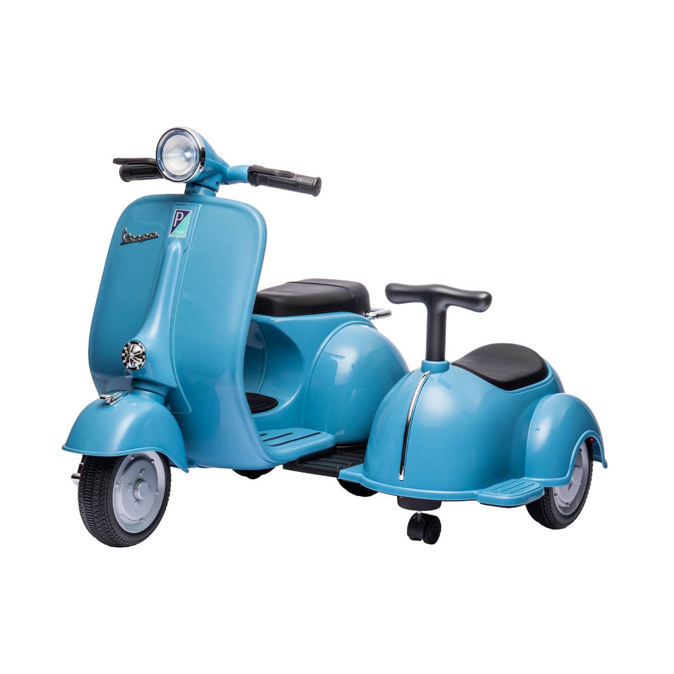Scooter Électrique Enfant Vespa 1 Place 6v Avec Porteur Vespa Avec Porteur Bleu