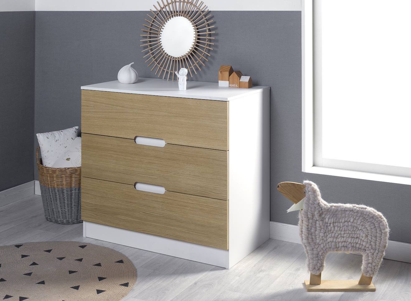 Commode Opus Blanc Et Bois