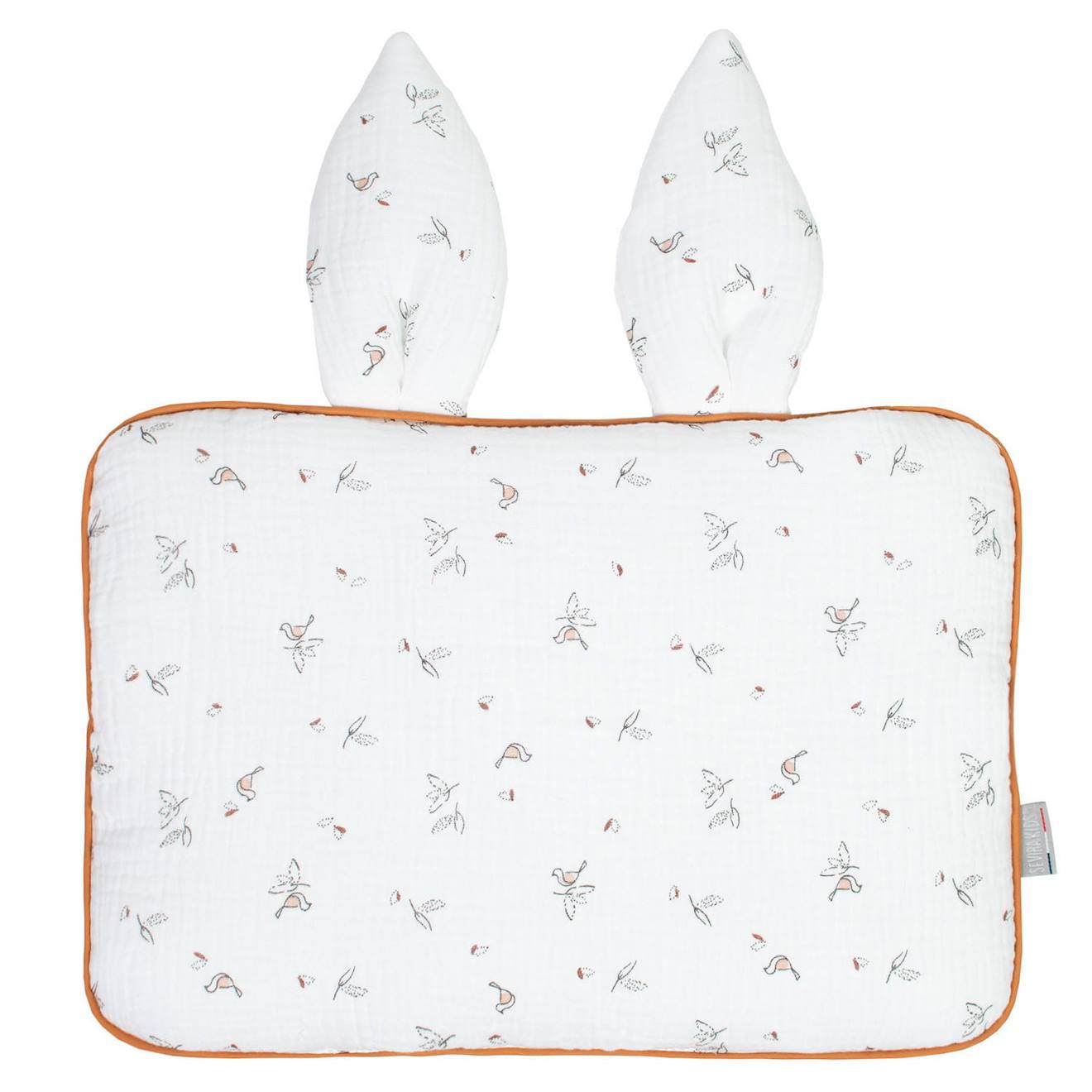 Oreiller Extra Plat Lapin Melody Melody, Blanc Imprimé Minimali