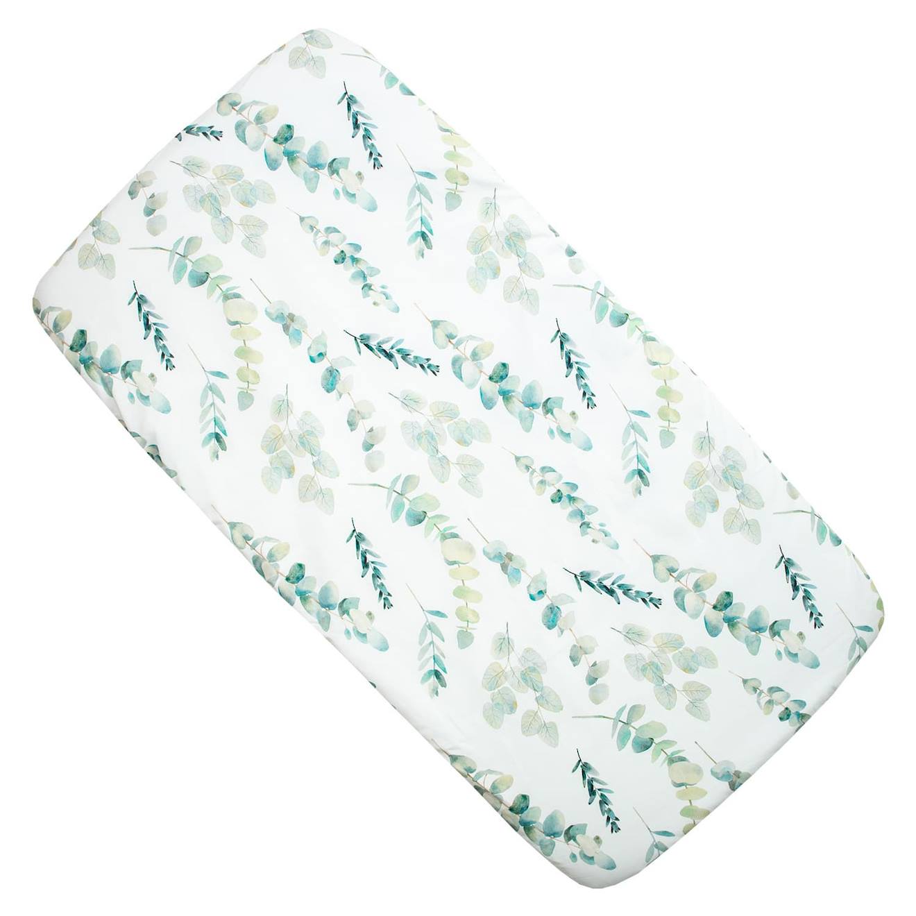 Drap Housse Berceau En Coton Eucalyptus Eucalyptus, Vert, Gris