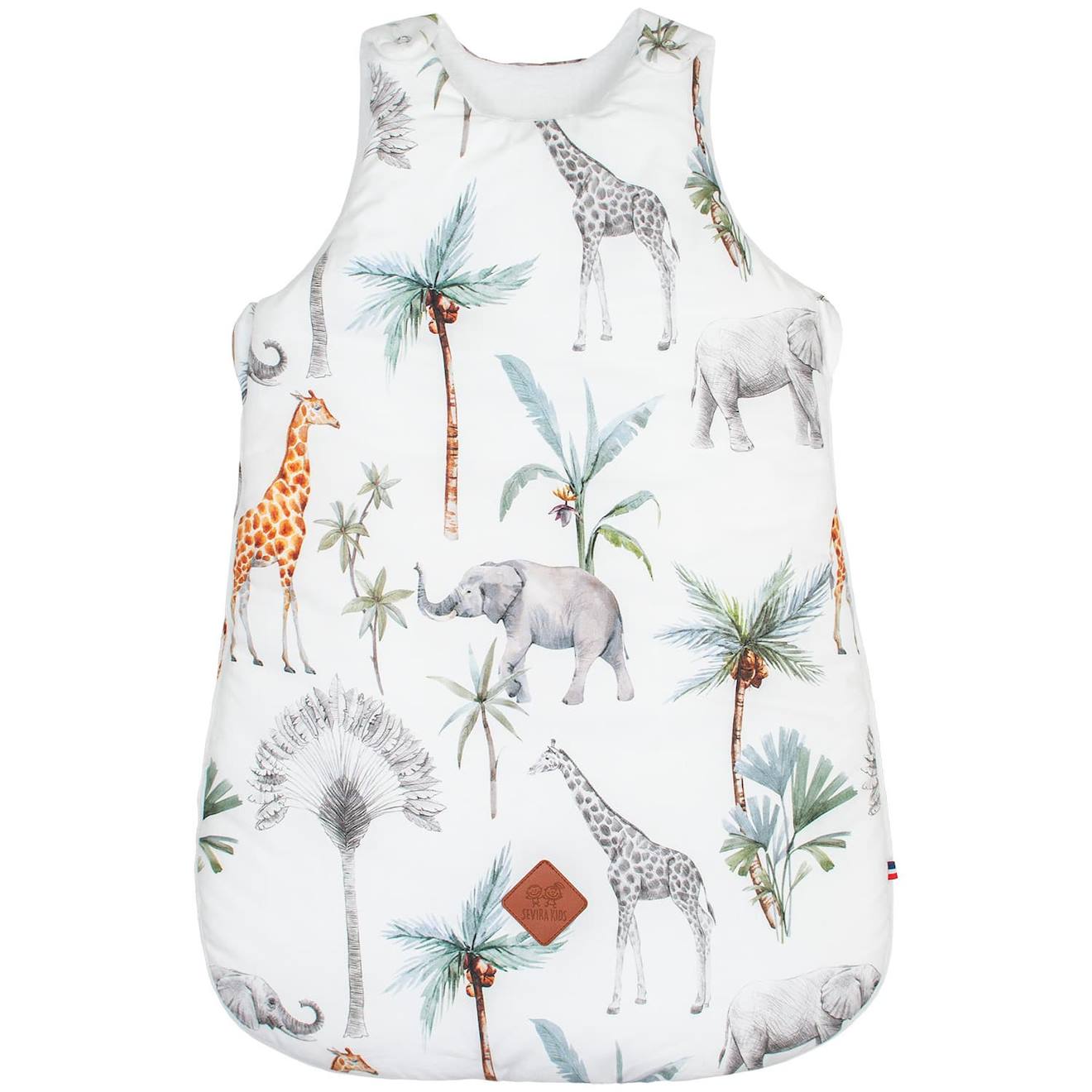 Gigoteuse Sans Manches Tog 2 Satin De Coton Safari Safari, Vert, Gris, Blanc