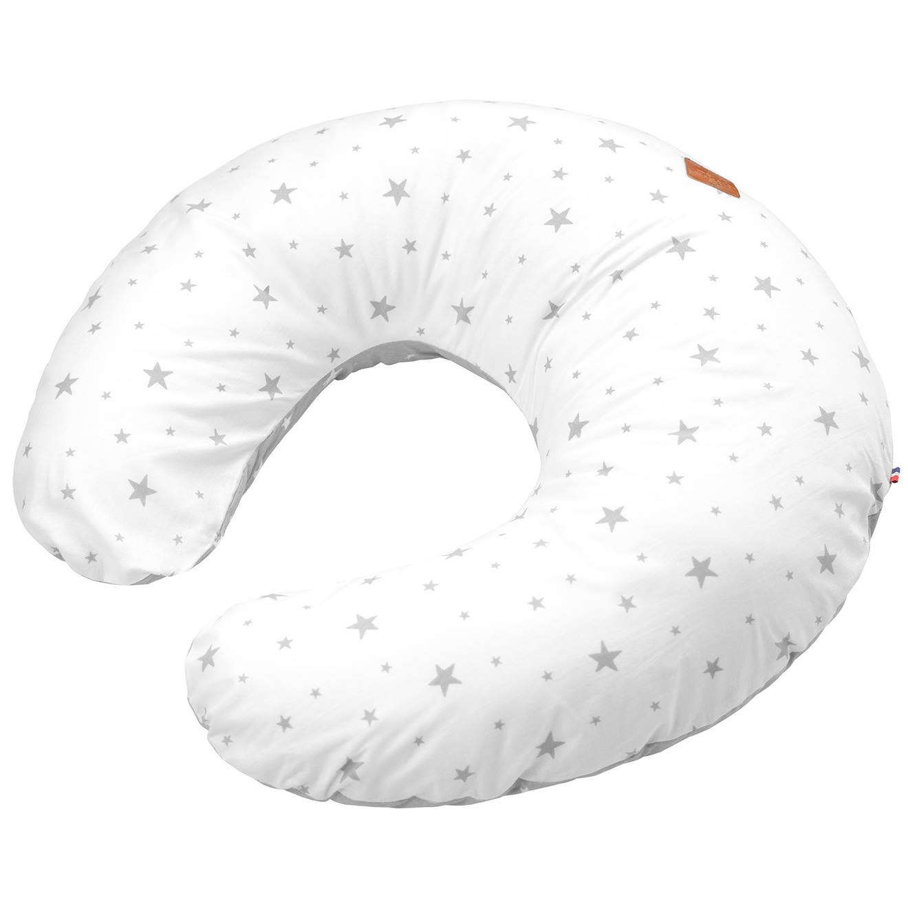 Coussin D'allaitement Ergonomique + Housse Stella Stella, Imprimé Étoiles Blanc,