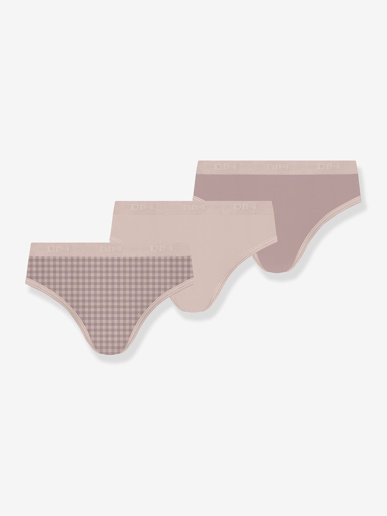 Lot de 3 culottes fille en coton stretch Les Pockets rose