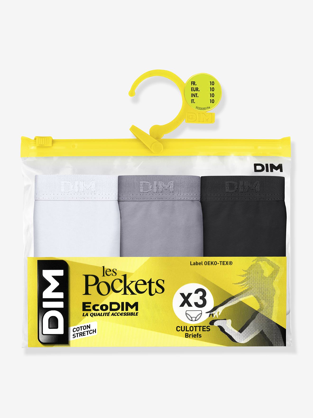 Lot de 3 culottes fille Les Pockets Ecodim blanc