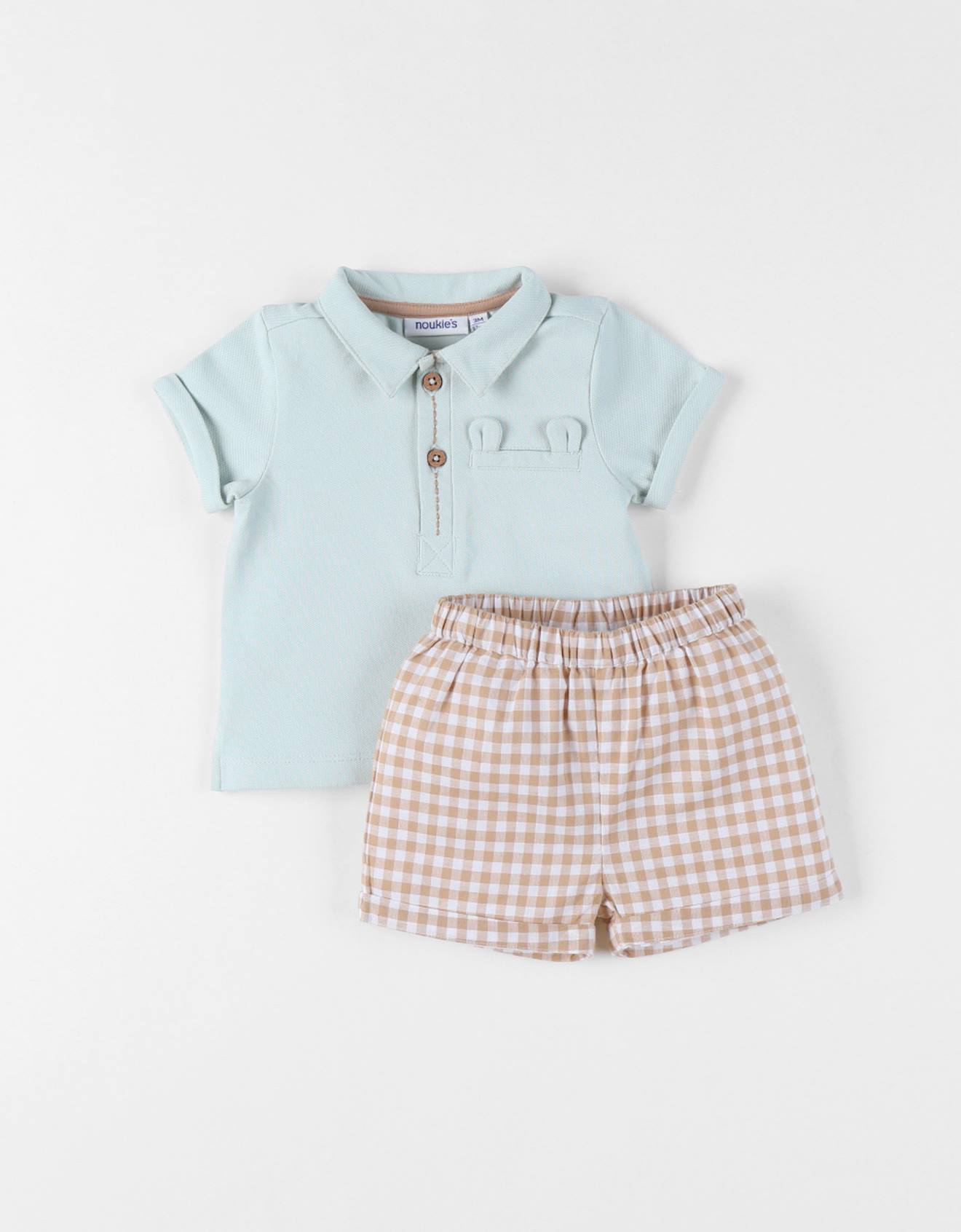 Ensemble Polo Avec Short Coton Turquoise