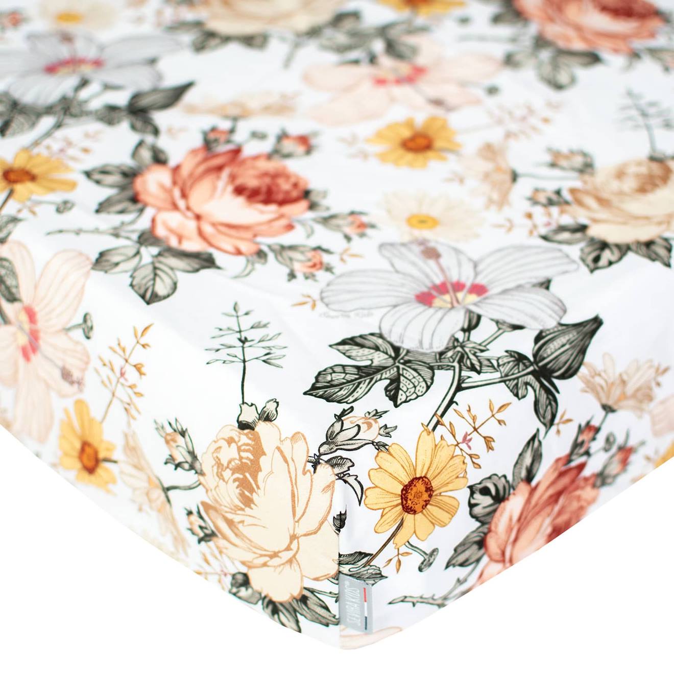 Drap-housse En Coton Néo Vintage Néo Vintage Imprimé Floral, Be