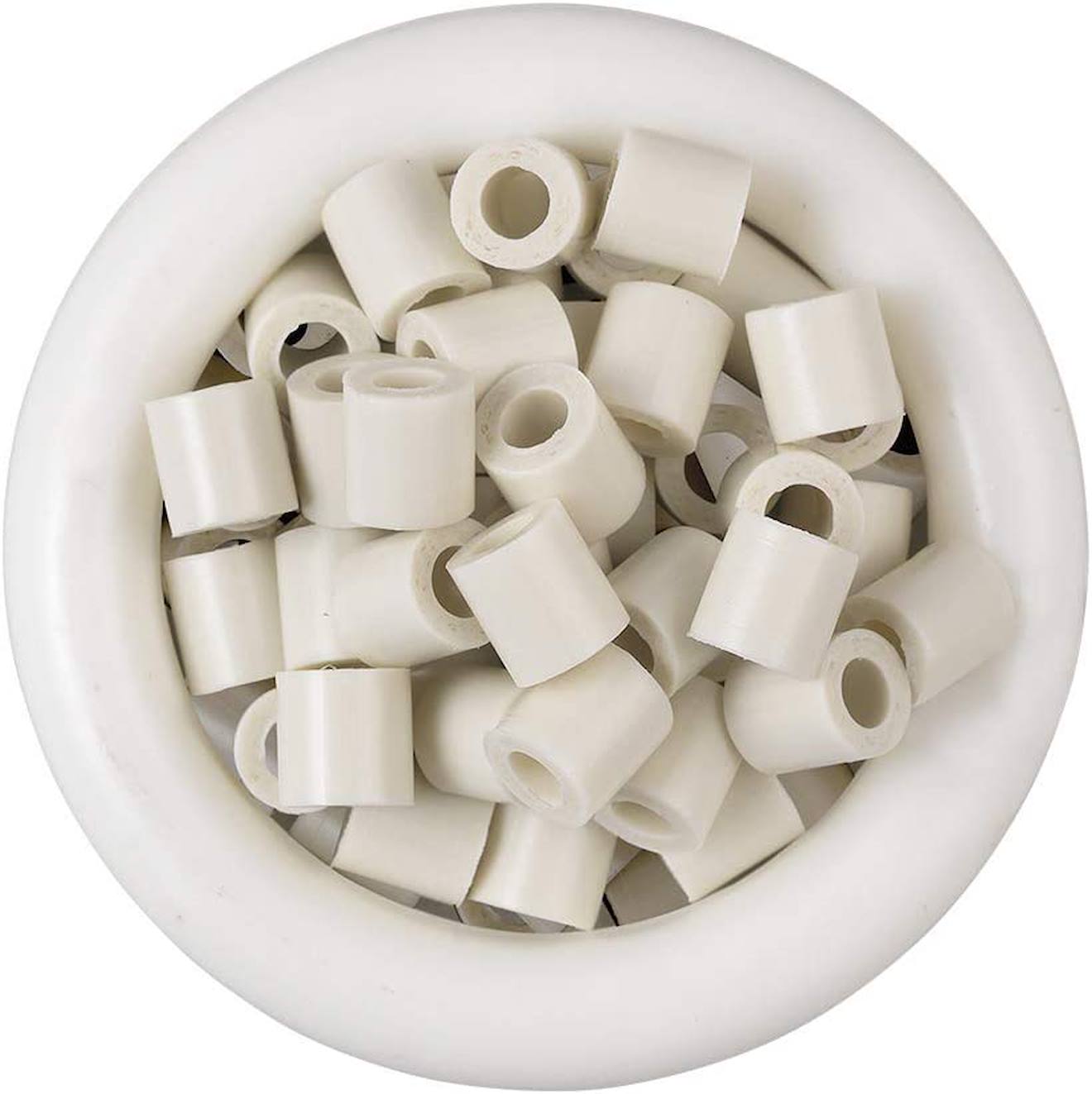 Sachet 1000 Perles Plastique Midi Blanc Calcaire Blanc