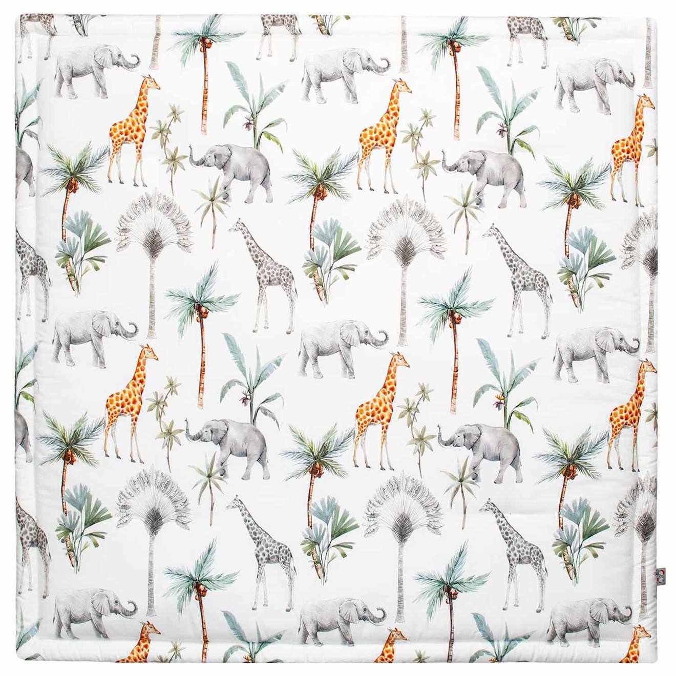 Tapis De Parc Tapis D'éveil Réversible Safari Safari, Vert, Gris, Blanc