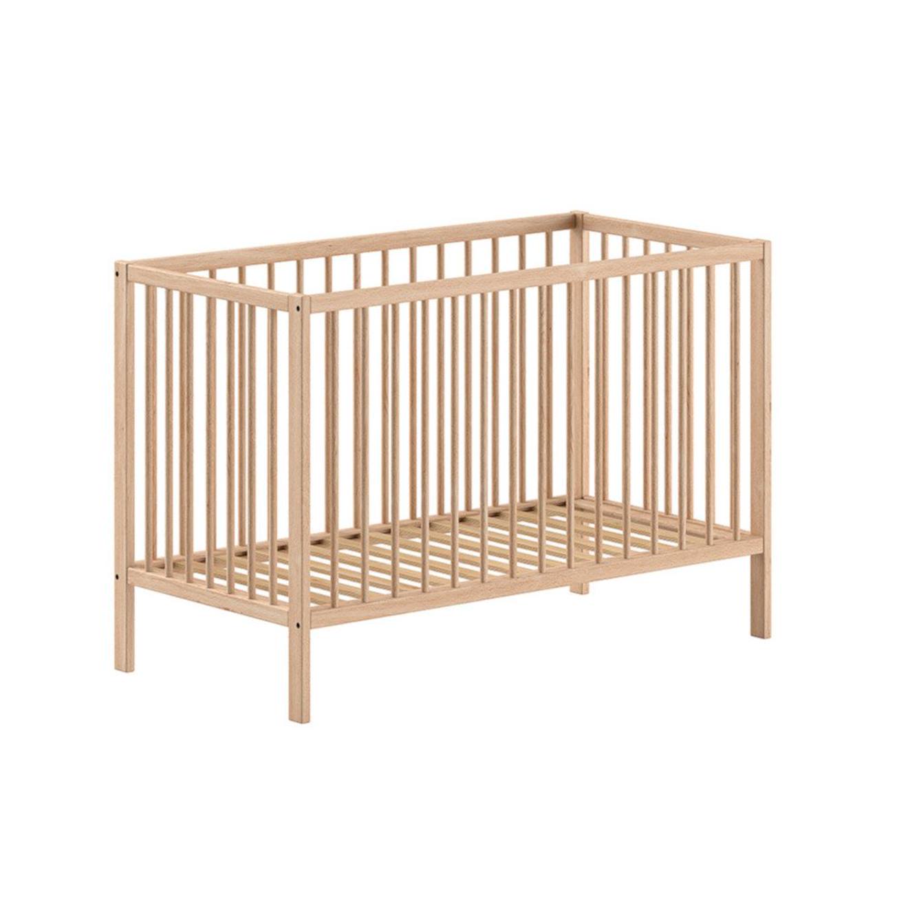 Lit Bébé Sommier Réglable En Hauteur Hêtre Massif Naturel Paola Bois (Alfred & Compagnie) - Image 2