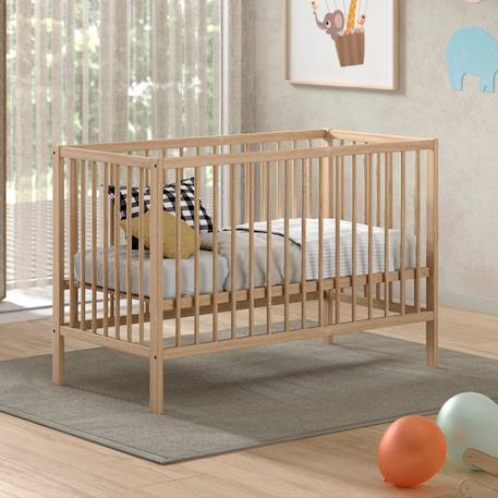 Alfred & Compagnie - Lit Bébé Sommier Réglable En Hauteur Hêtre Massif Naturel Paola Bois