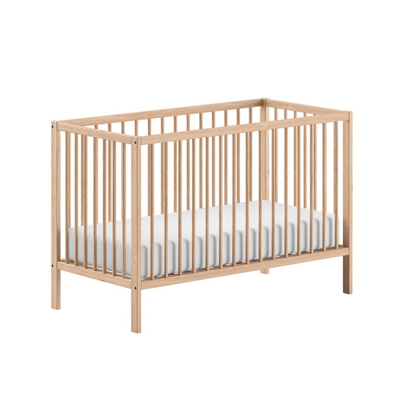 Lit Bébé Sommier Réglable En Hauteur Hêtre Massif Naturel Paola Bois (Alfred & Compagnie) - Image 1