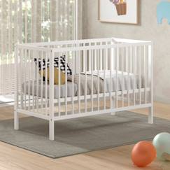Chambre et rangement-Lit bébé sommier réglable en hauteur hêtre massif naturel  paola