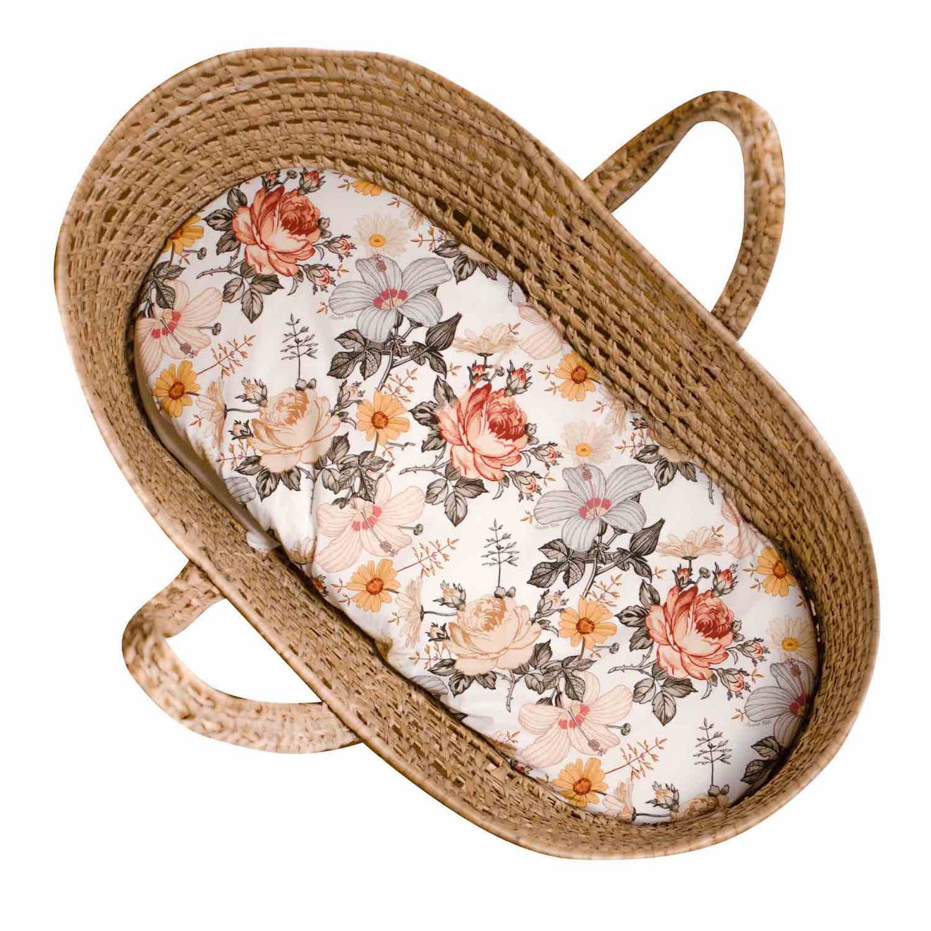 Drap Housse Couffin Ovale Néo Vintage Néo Vintage Imprimé Floral, Be