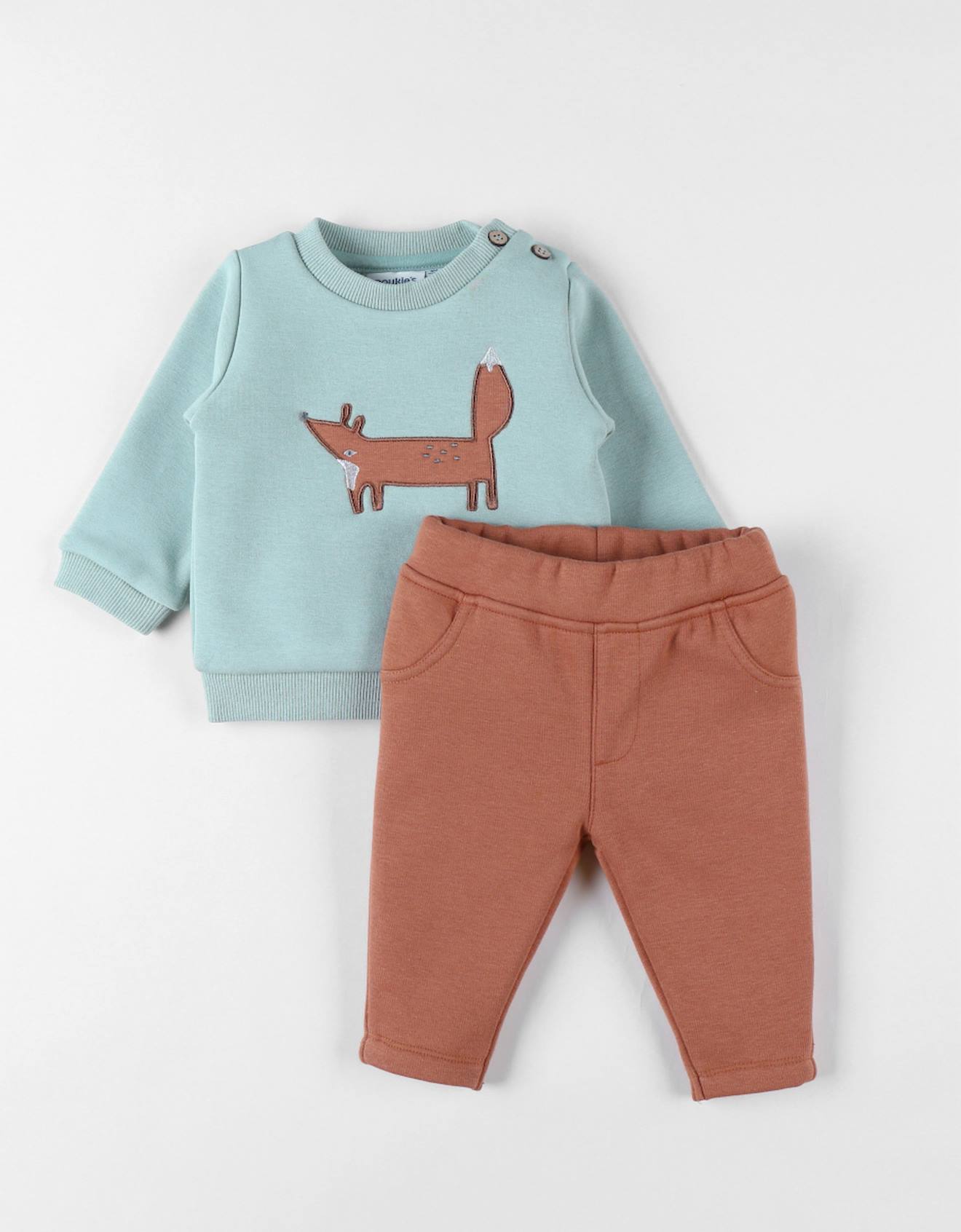 Lot Sweatshirt + Jogging Renard Marron