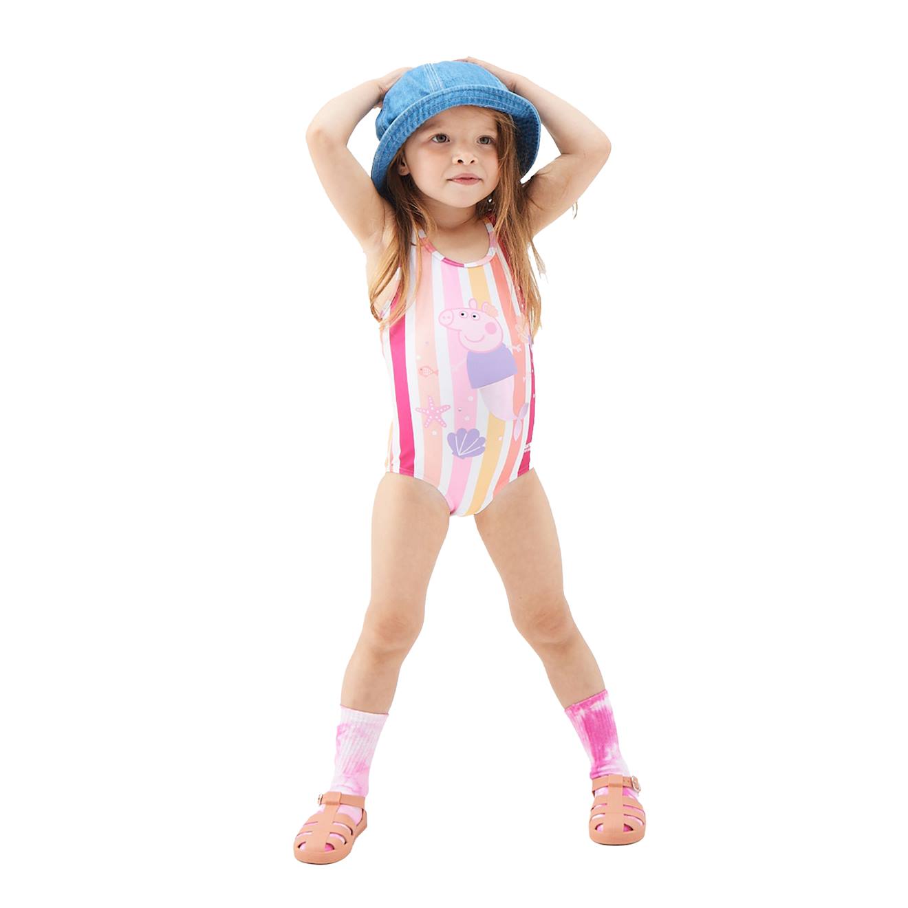 Maillot De Bain 1 Pièce Polyester Peppa Pig Multi Striped Multicolore
