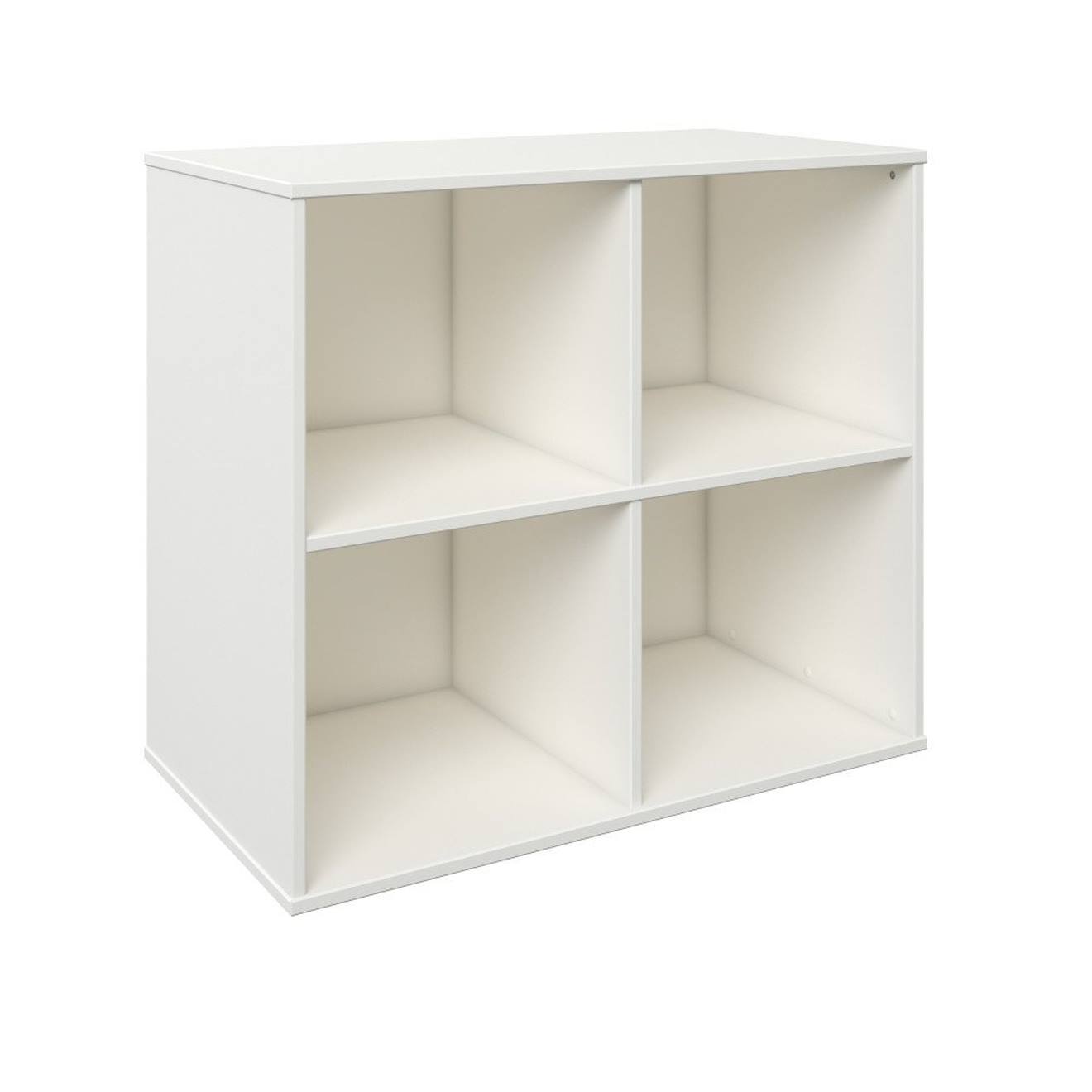 Bloc De Rangement 4 Cases Effet Bois Colette Blanc