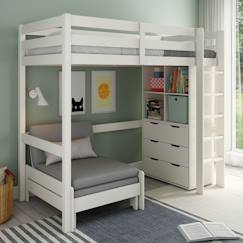 Lit mezzanine avec rangements et fauteuil convertible arthur  - vertbaudet enfant