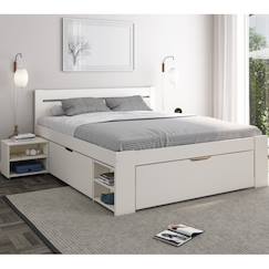 Chambre et rangement-Chambre-Lit multi-rangements pin massif  arthur