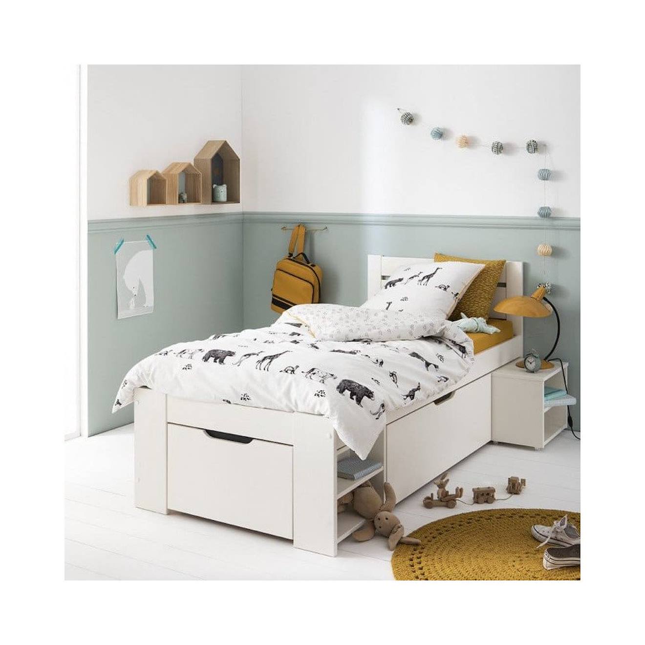 Lit Multi-rangements Pin Massif Arthur Blanc