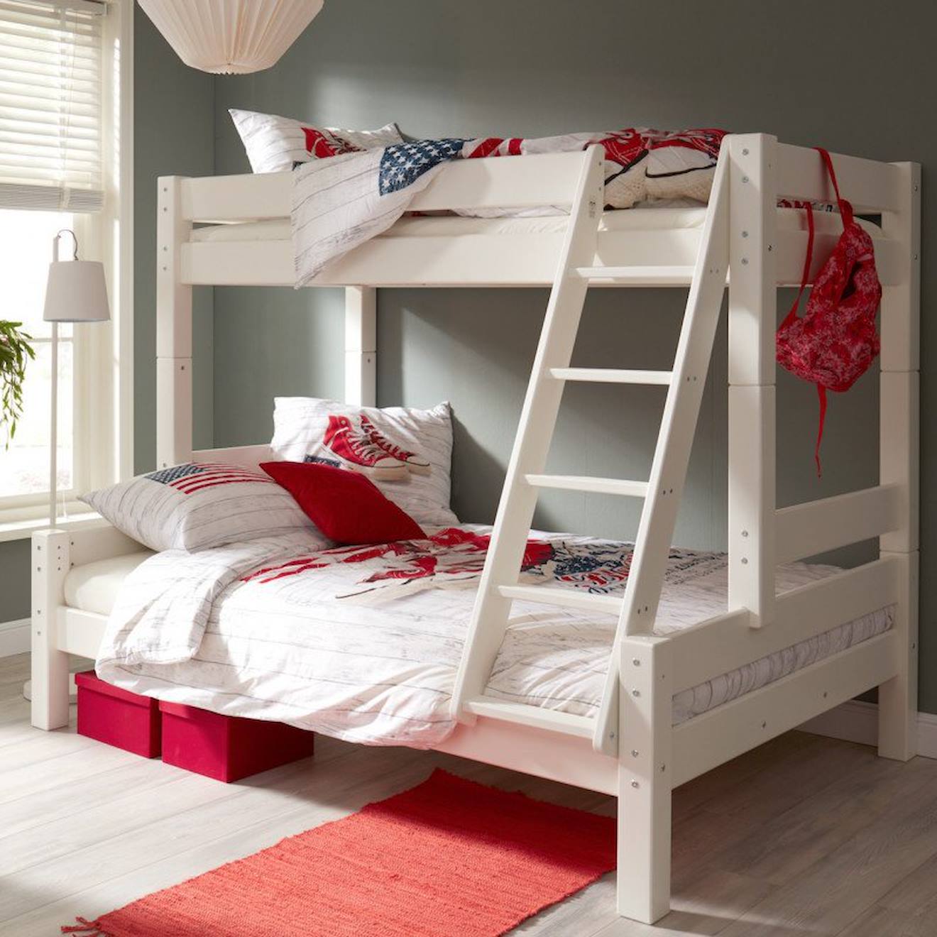 Lit Superposé Séparable Et Matelas Pin Massif Lilja Blanc