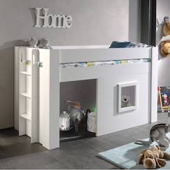 Chambre et rangement-Chambre-Lit bébé, lit enfant-Lit enfant-Lit cabane mi-hauteur imitation bois  henrik