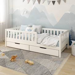 Chambre et rangement-Lit banquette avec tiroirs pin massif  charlie