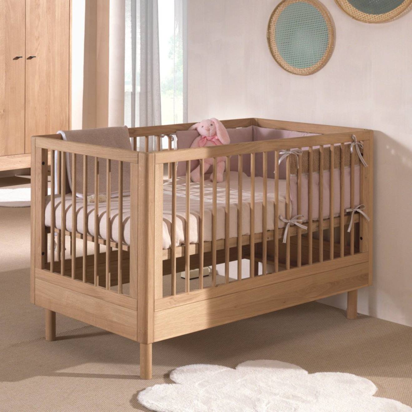 Lit Bébé Évolutif En Chêne Massif Romane Bois Naturel