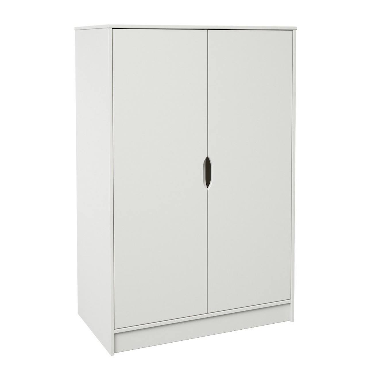 Armoire Deux Portes Imitation Bois Arthur Blanc
