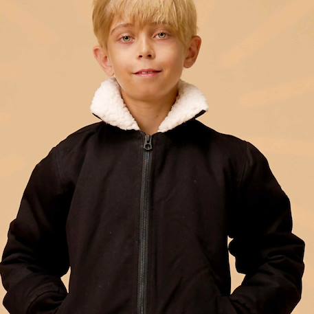 Blouson    doublure et col en fausse fourrure  top gun  - vertbaudet enfant