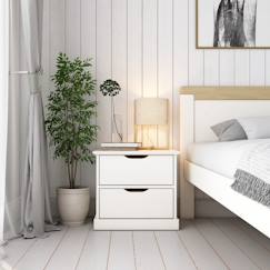 Chambre et rangement-Chevet deux tiroirs effet bois  leopold