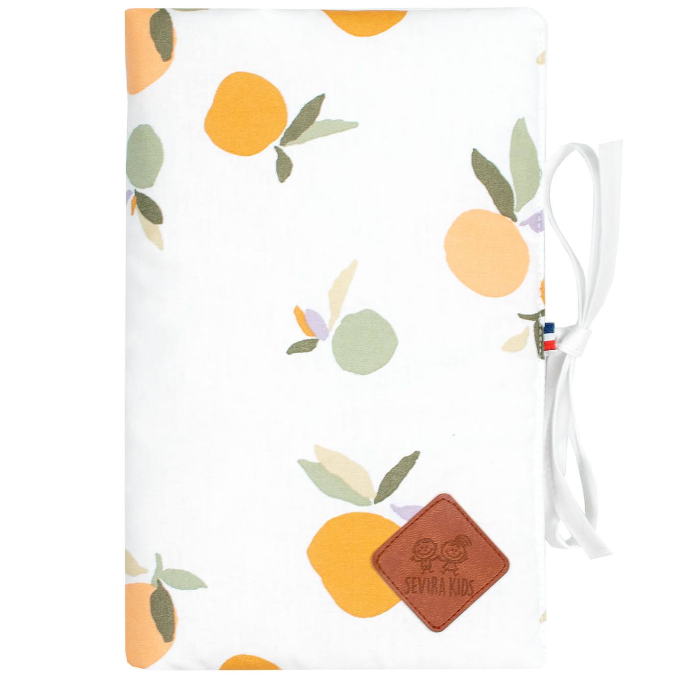 Protège Carnet De Santé Bébé En Coton Clem Clem, Orange, Vert