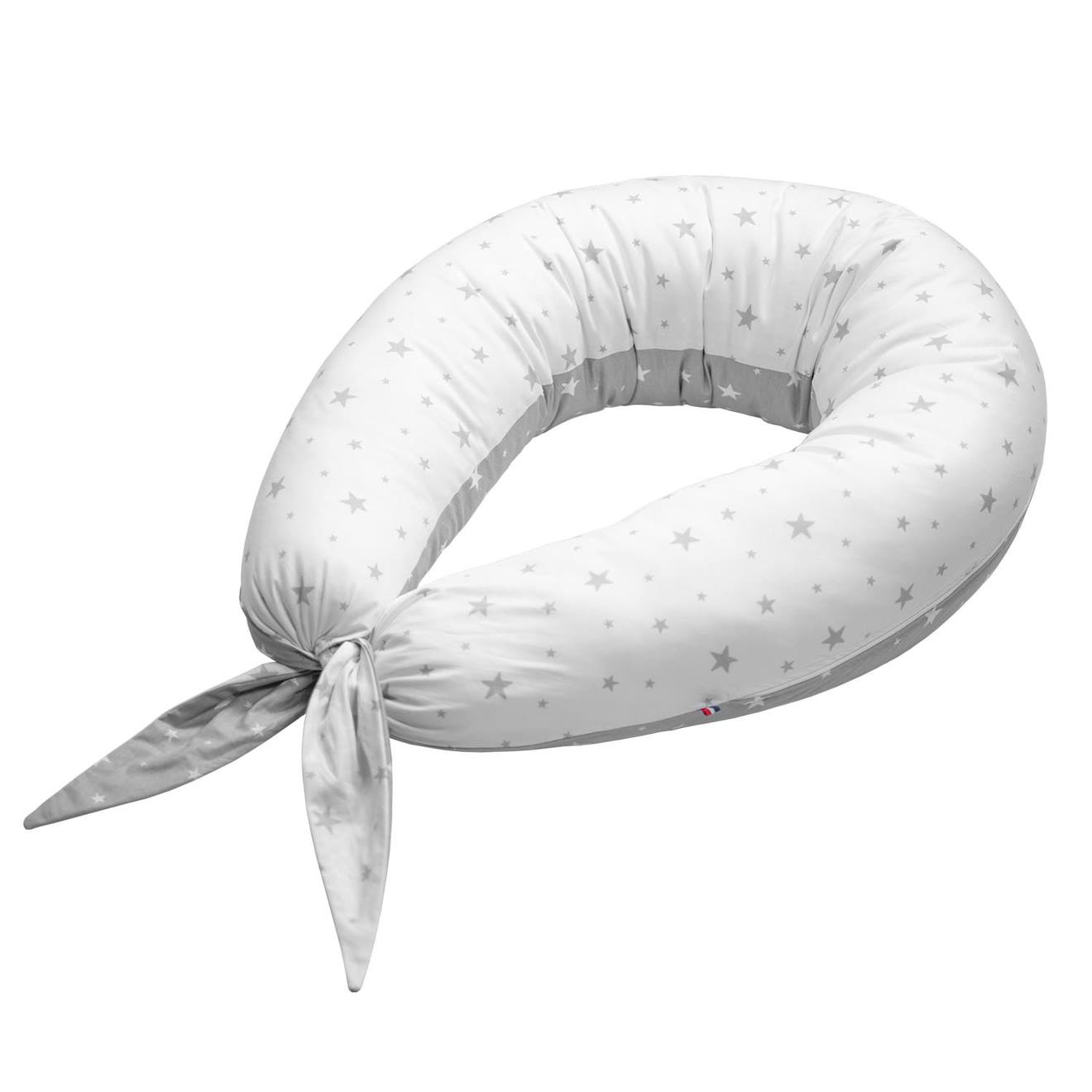 Coussin De Maternité Et D'allaitement + Housse Stella Stella, Imprimé Étoiles Blanc,