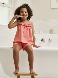 Pyjashort fille volant brodé  - vertbaudet enfant