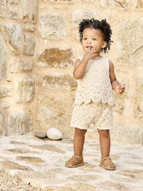 Bébé-Ensemble bébé top + short en macramé