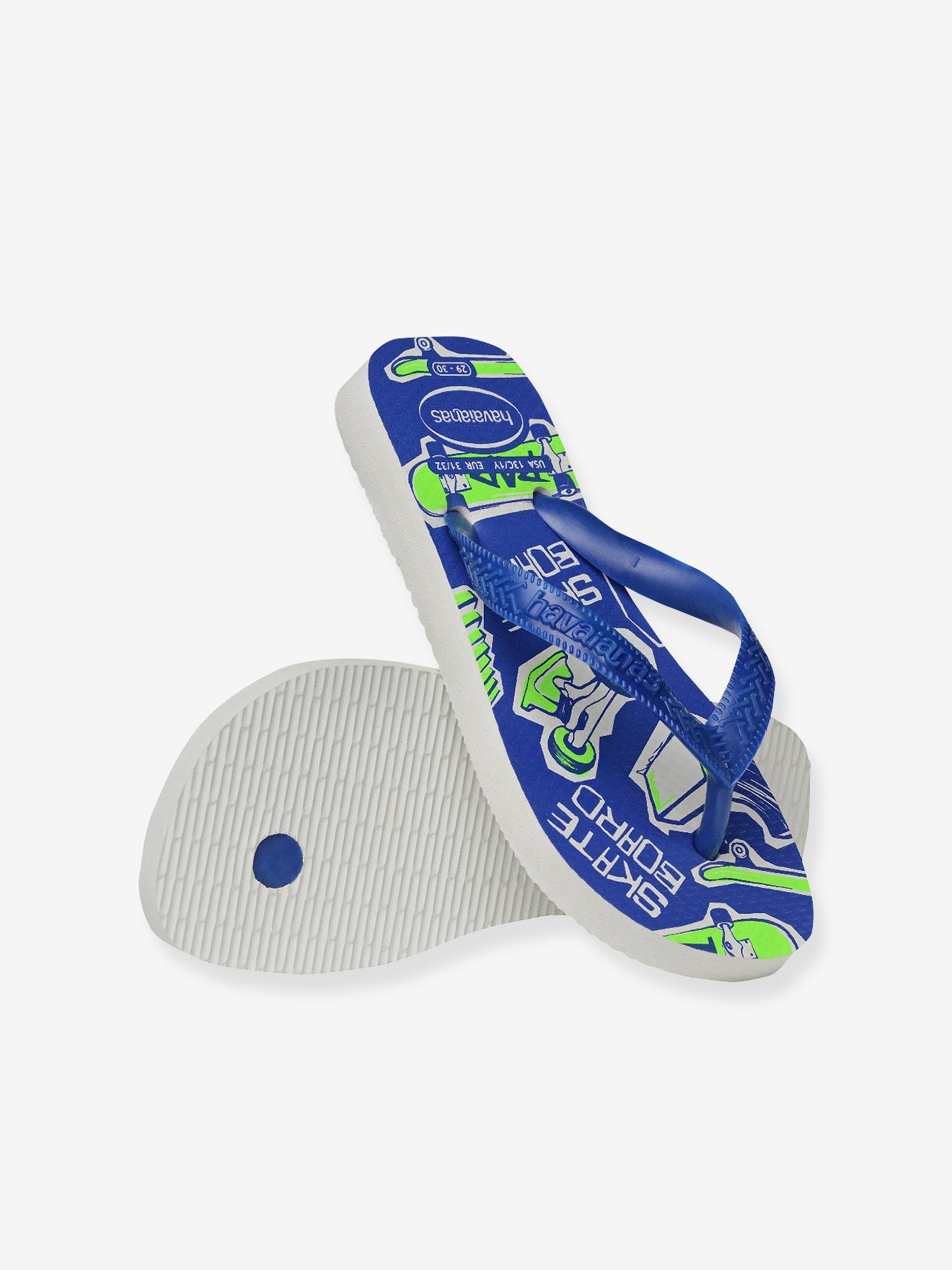 Tongs Havaianas Enfant Blanc/Bleu - Taille 29/30 - État Neuf