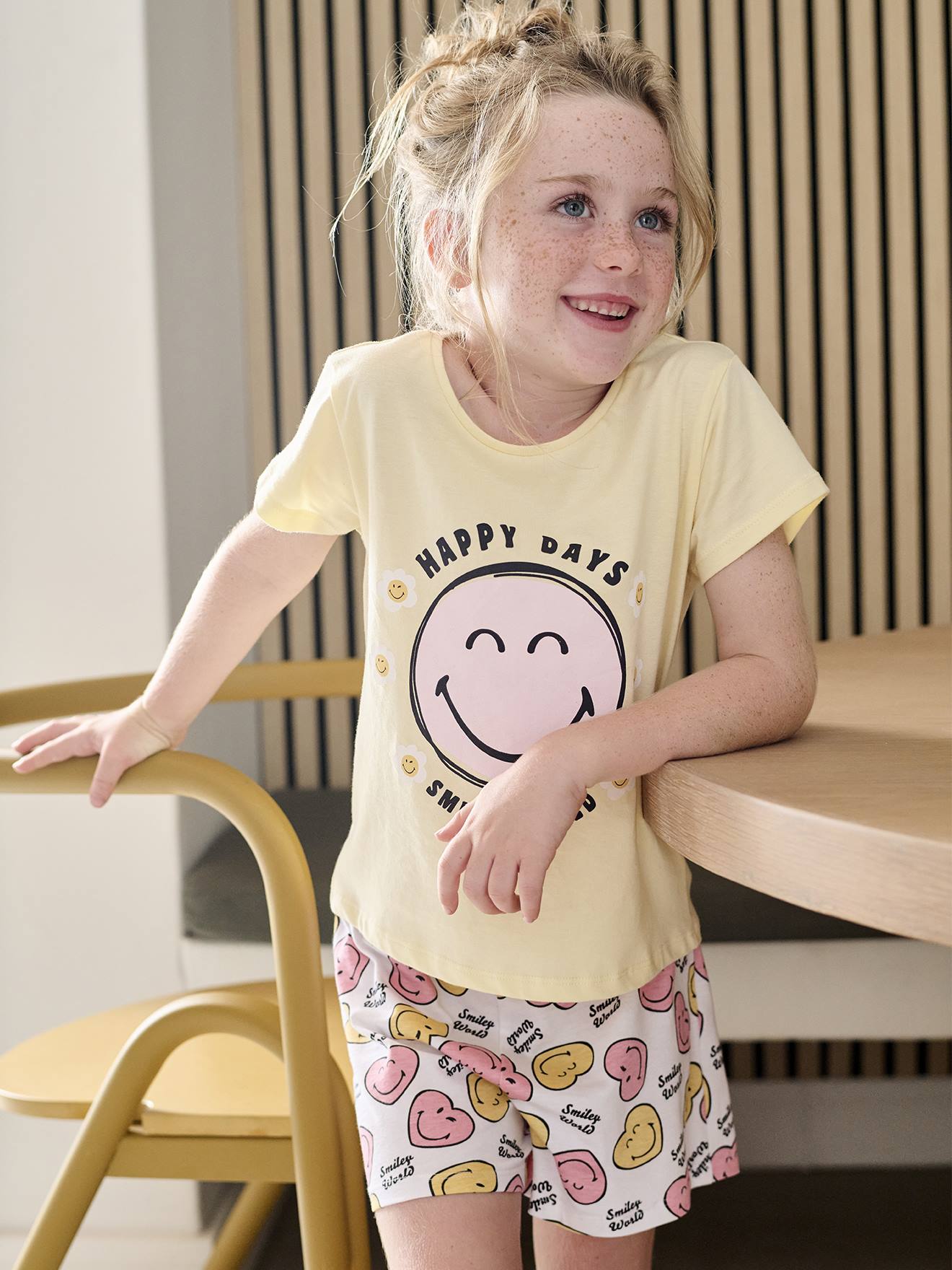 Pyjashort SMILEYWORLD® jaune pastel