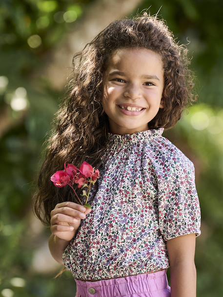 Tee-shirt blouse forme crop fille  - vertbaudet enfant