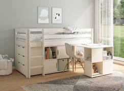 Chambre et rangement-Lit mi-hauteur avec bureau et rangement jade