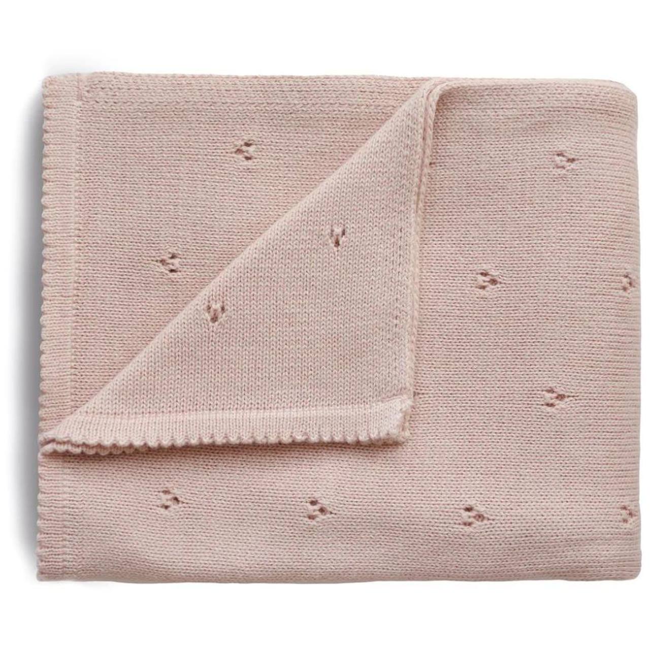 Couverture Pointelle En Coton Bio Rose