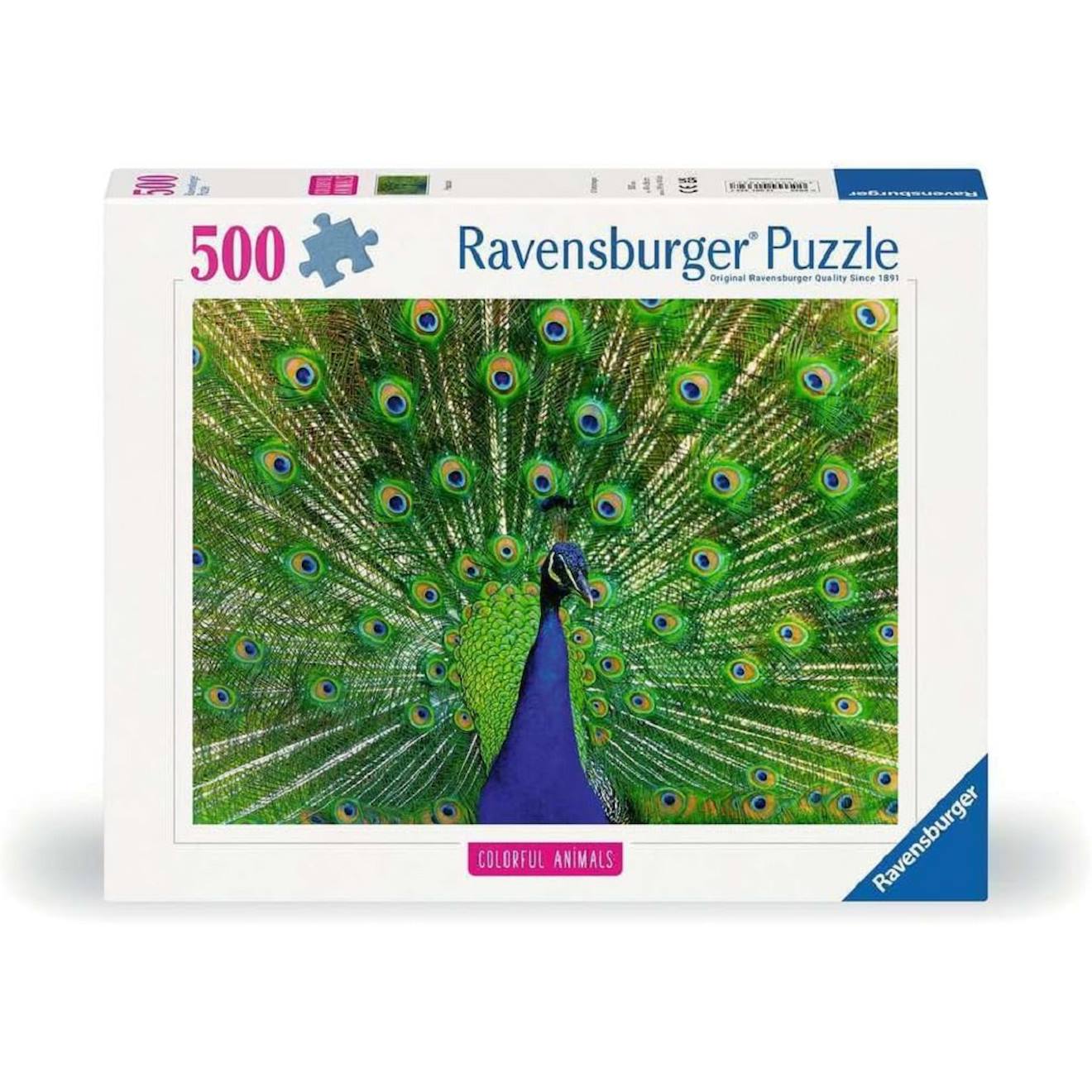 Puzzle Paon 500 Pièces Blanc