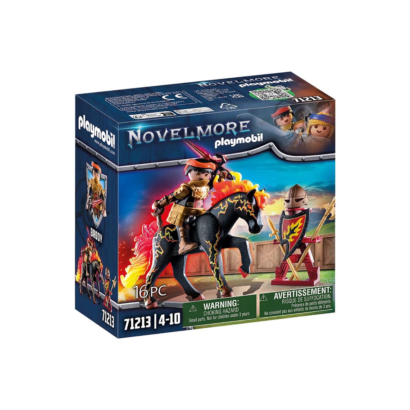 Novelmore Chevalier Burnham Raider Avec Cheval De Feu 71213 Multicolore