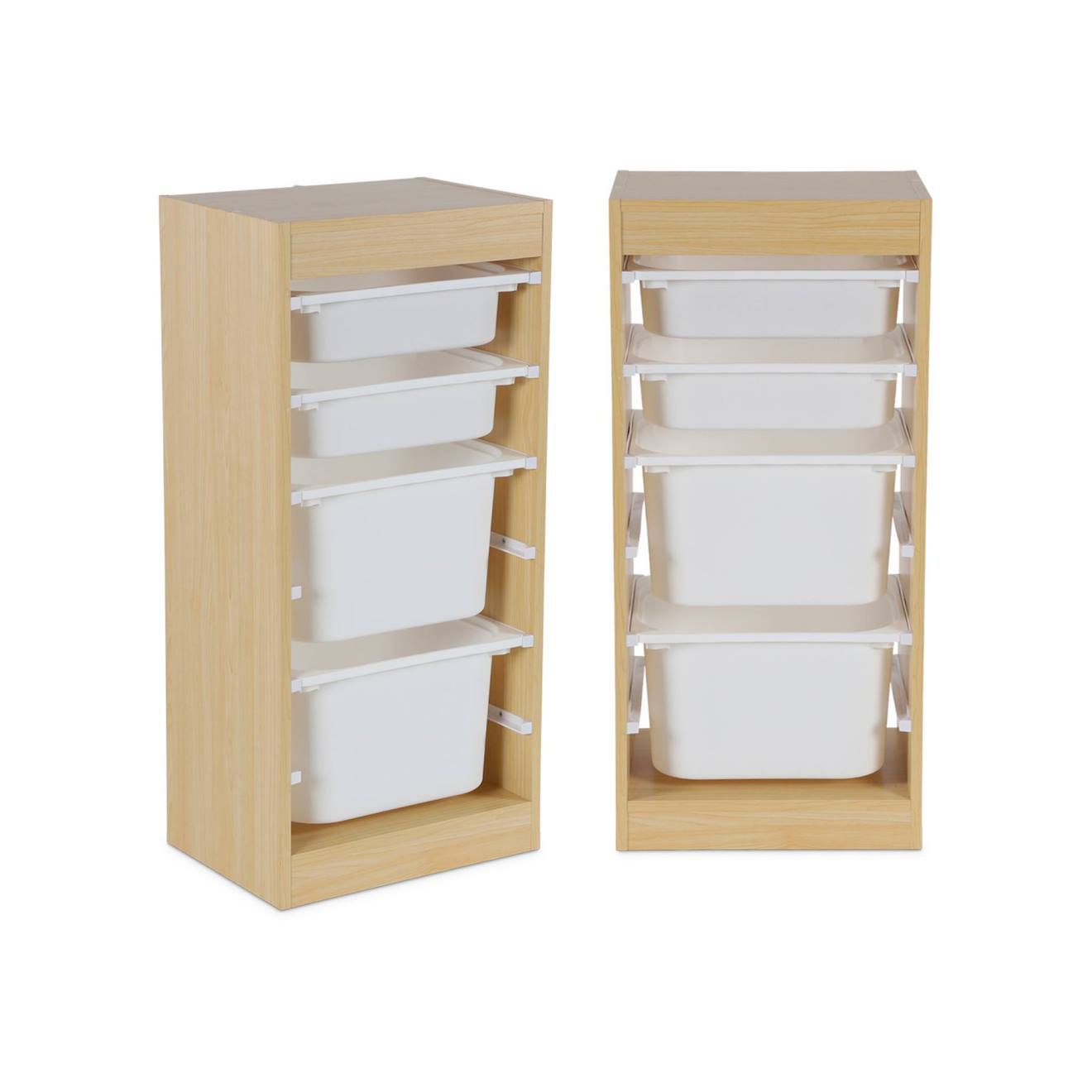 Meuble De Rangement Enfant 4 Bacs De Rangement (lot De 2) Sora X2 Naturel