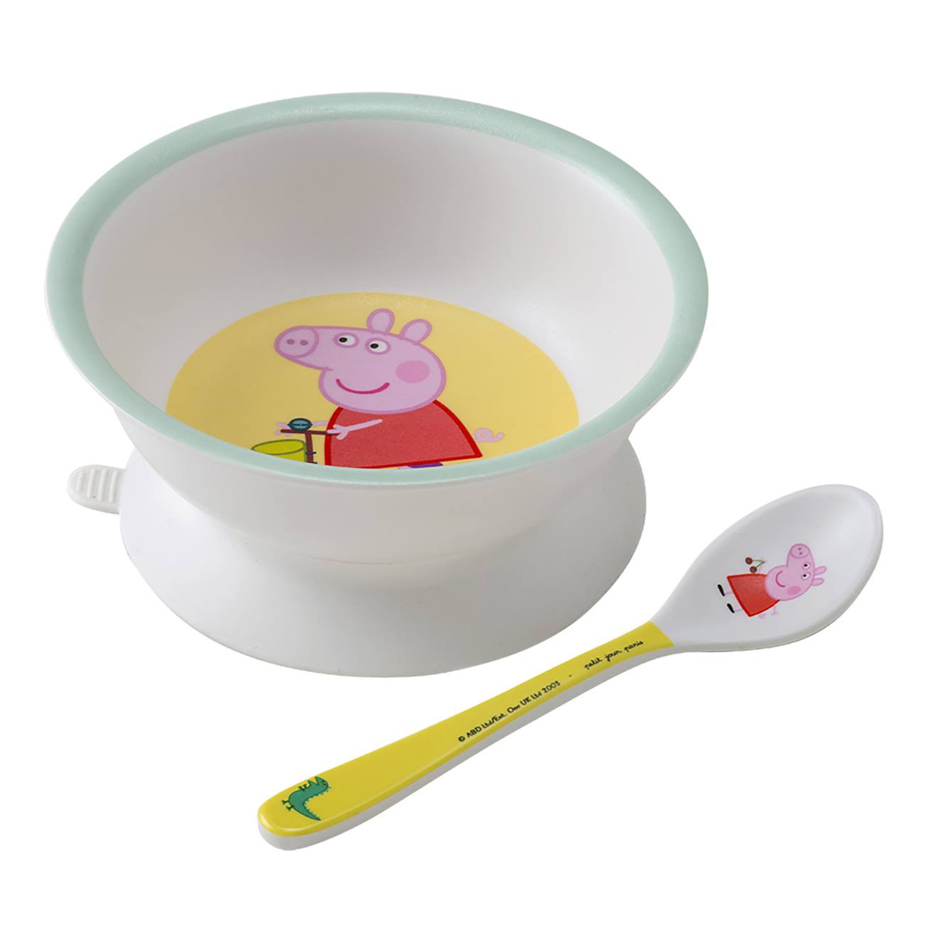 Bol Ventouse Avec Cuillère Peppa Pig Blanc