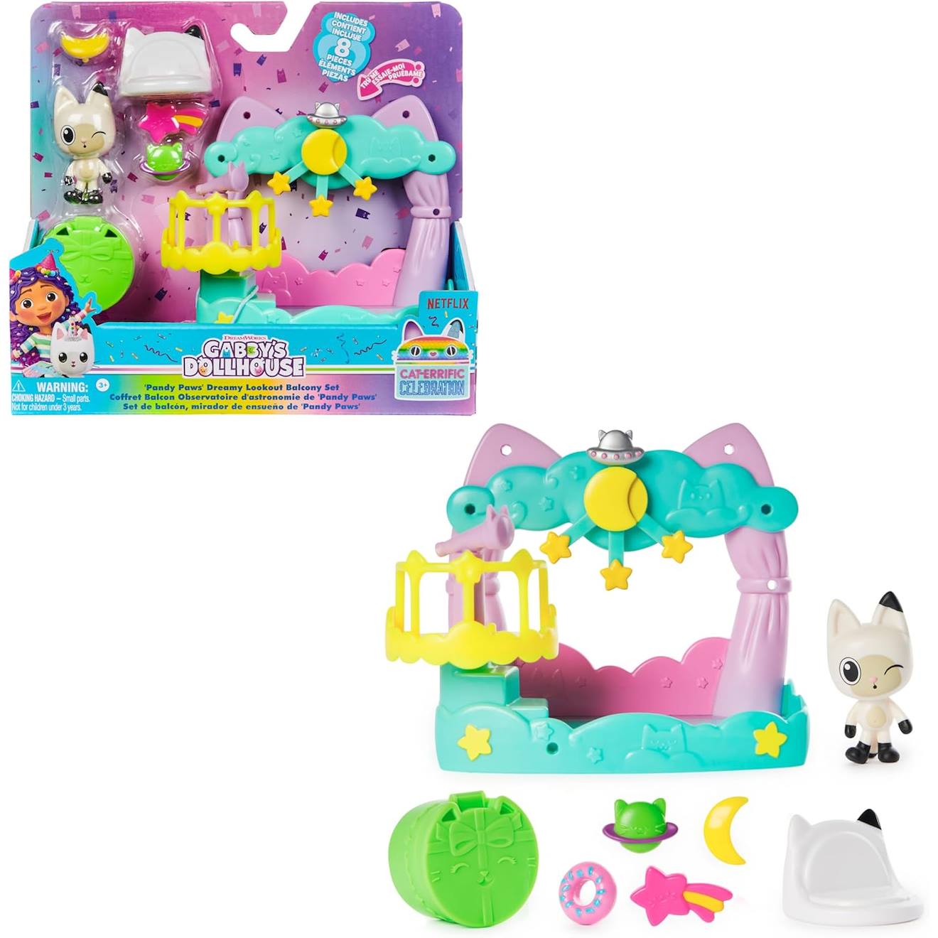 Spin Master - Gabby Et La Maison Magique Coffret Balcon Observatoire D'astronomie De Pandy Paws Multicolore