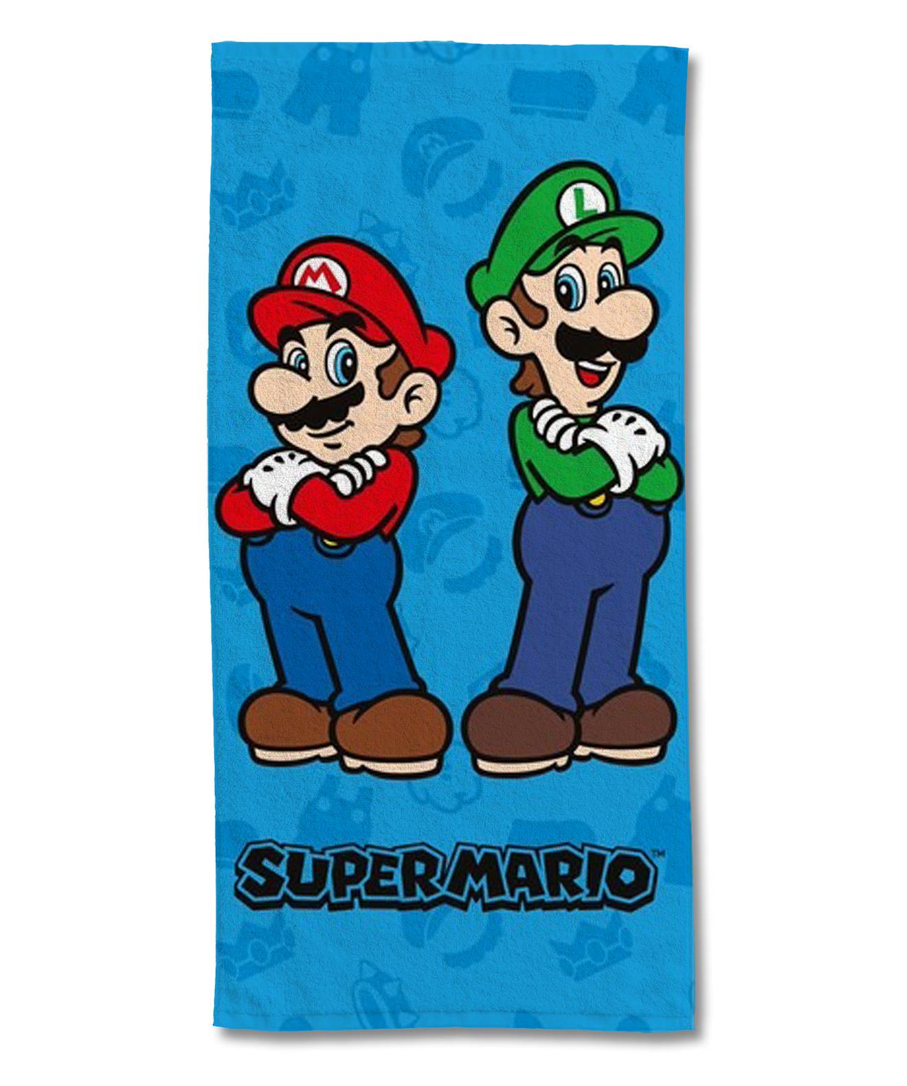 Serviette De Plage Mario & Luigi Coton Bleu