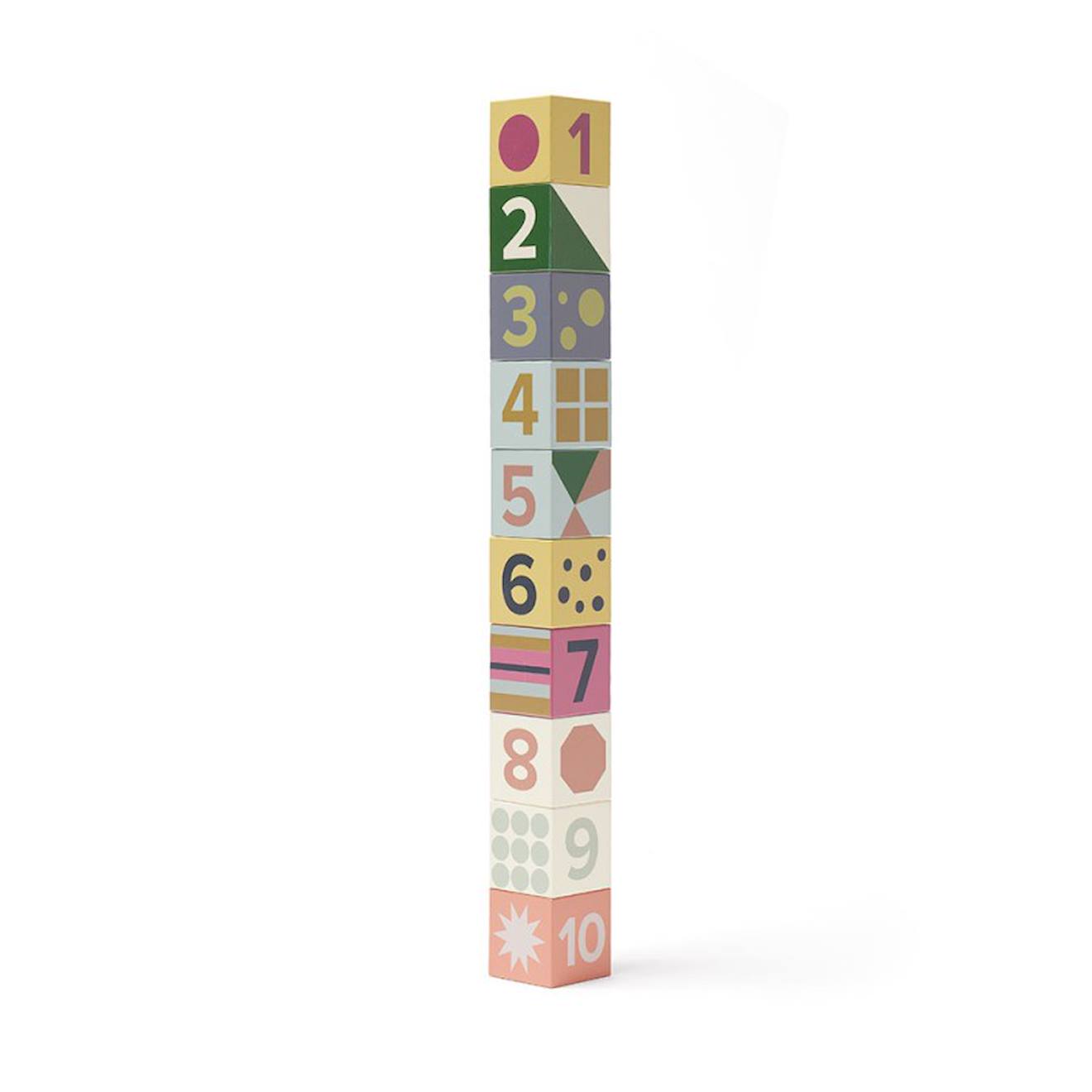 Cubes Bois 10 Pcs Edvin Multicolore (Kids Concept) - Image 2
