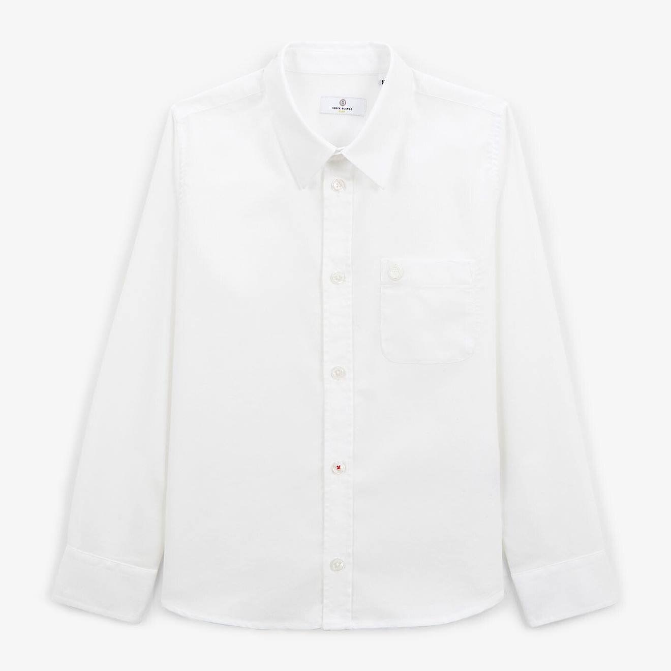 Chemise Junior Manches Longues Regular Oxford Blanc