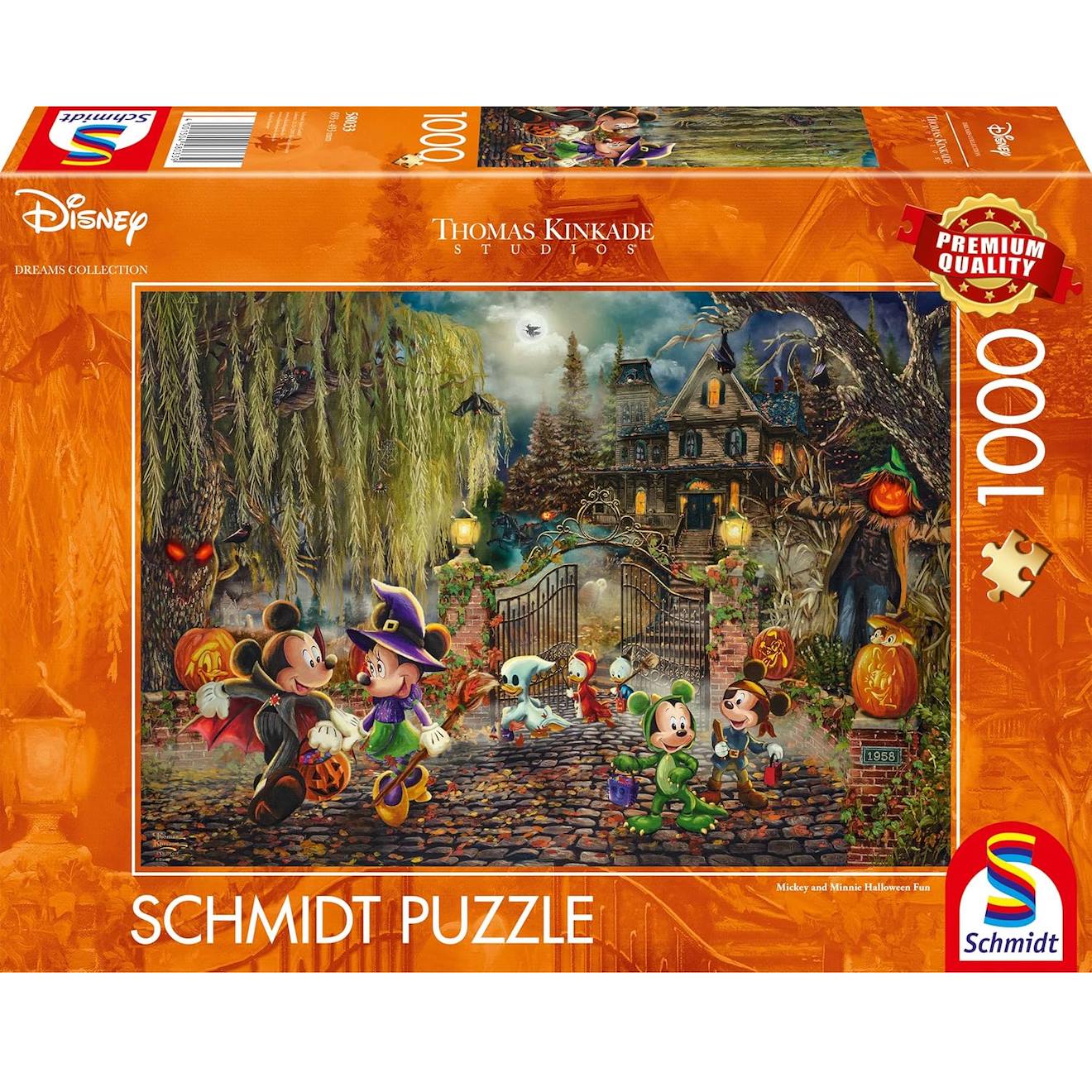 Puzzle Mickey Et Minnie Fêtent Halloween 1000 Pcs Orange
