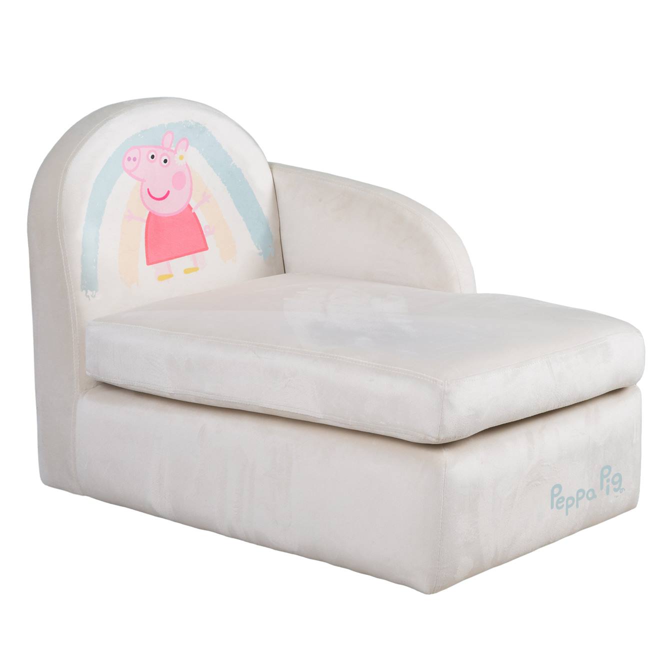 Canapé Méridienne Pour Enfant En Velours Doux Peppa Pig Beige - Peppa Pig