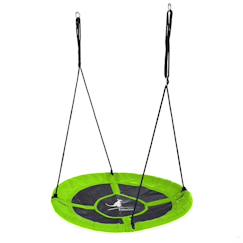 Jouet-Jeux de plein air-Aires de jeux-Kangui balançoire ronde nid d'oiseau rond ø100cm - vert - charge 150kg maxi